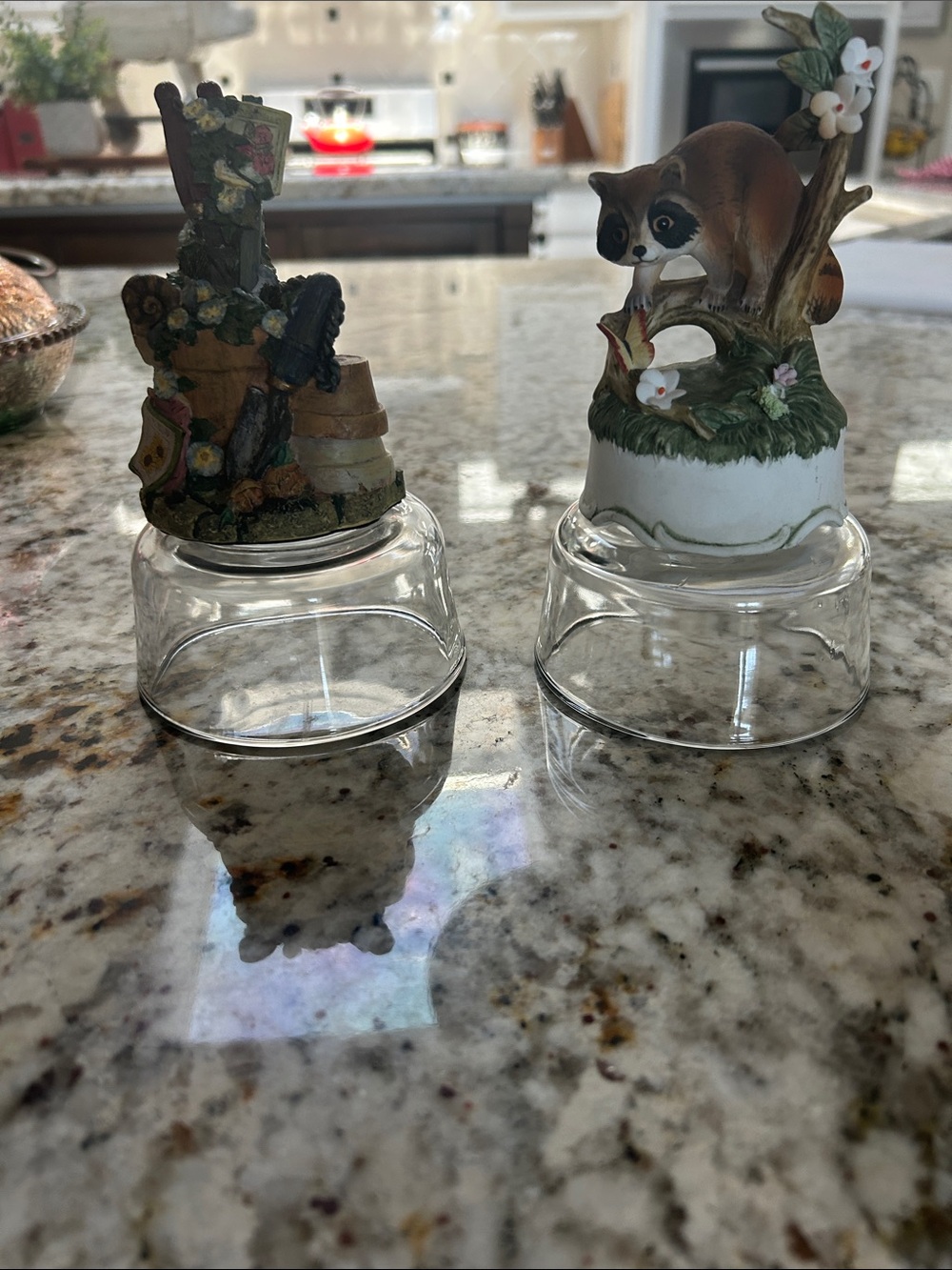 Hand-Painted Ceramic Animal & Garden Figurines- one is a card holder adorable